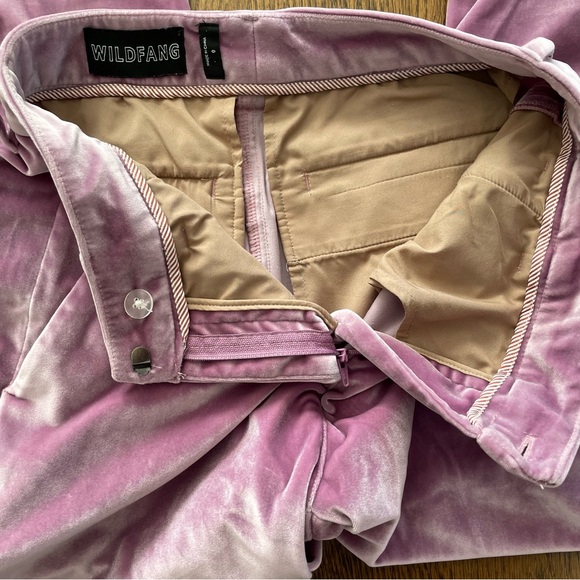 WILDFANG lavender purple pink velvet velour empower crop straight leg pants - Picture 7 of 11